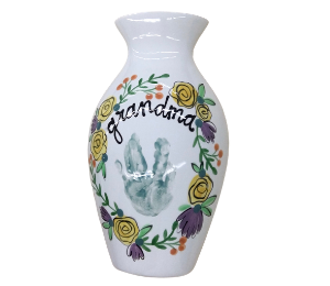 Aurora Floral Handprint Vase