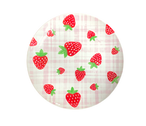Aurora Strawberry Plaid Plate