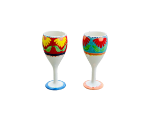 Aurora Floral Wine Glass Set